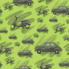Moto&Auto pattern colour Green background