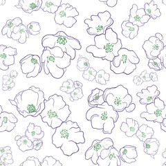 Purple & Green Flowers pattern