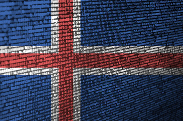 Iceland flag  is depicted on the screen with the program code. The concept of modern technology and site development