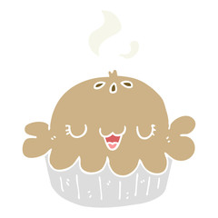 cute flat color style cartoon pie