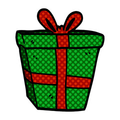 cartoon doodle gift wrapped present