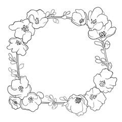 White & Black Flowers wreath