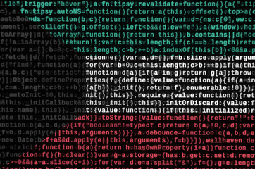 Kuwait flag  is depicted on the screen with the program code. The concept of modern technology and...