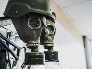 gas masks for sale on display