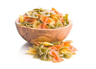 Farfalle pasta. Colorful italian pasta.