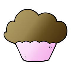 cartoon doodle cupcake