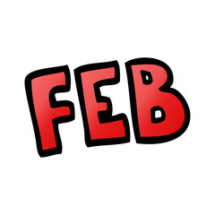 cartoon doodle month of february