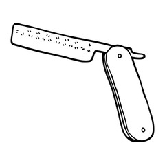 line drawing cartoon cut throat razor