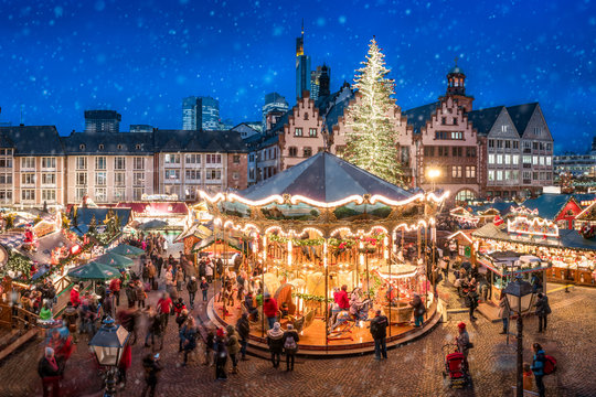 Weihnachtsmarkt auf dem Frankfurter Römer, Frankfurt am Main, Hessen, Deutschland