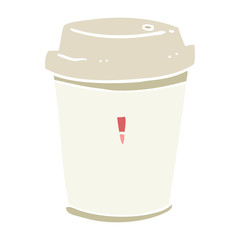 flat color style cartoon take out coffee