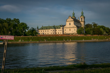 Fototapeta na wymiar Skałka on the banks of the Vistula River in the Historic Center of Krakow. Poland