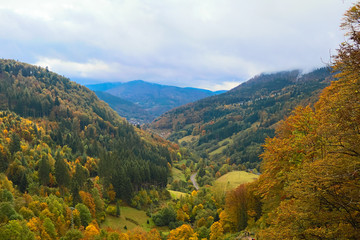 View of Black Forest village from mountain