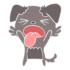flat color style cartoon disgusted dog
