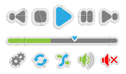 Audio Video control paper icons