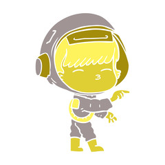 flat color style cartoon curious astronaut