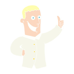 flat color illustration of a cartoon man giving approval