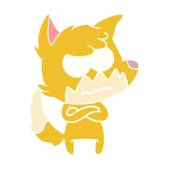 flat color style cartoon annoyed fox