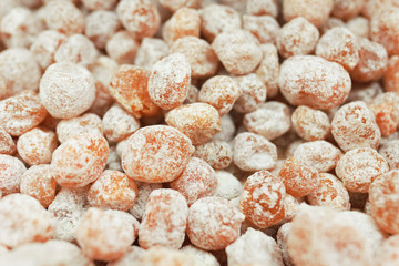 Background dried tangerines, dried fruits