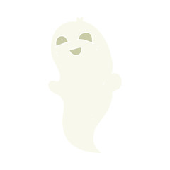 flat color illustration of a cartoon halloween ghost