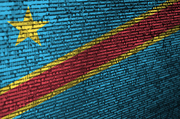 Democratic Republic of the Congo flag  is depicted on the screen with the program code. The concept of modern technology and site development