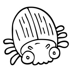 line drawing cartoon huge beetle