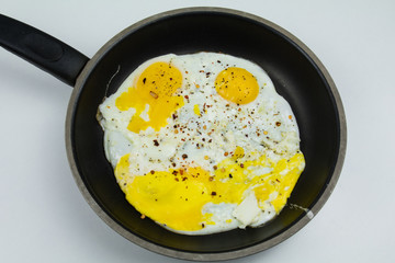 Fried eggs in breakfast: Smiley face