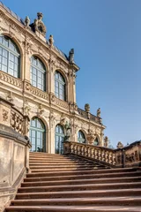 Tableaux ronds sur aluminium brossé Monument artistique Zwinger in Dresden – Architektur im Barockstil