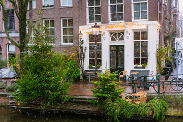Amsterdam street, rainy day