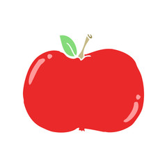 flat color style cartoon apple