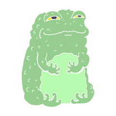 flat color style cartoon smug toad
