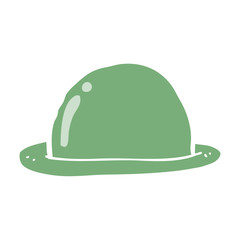 flat color style cartoon bowler hat