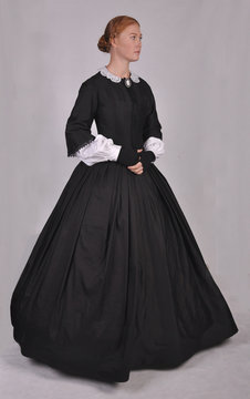 Victorian Woman In Black Dress