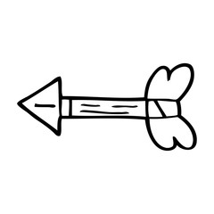 line drawing cartoon arrow flying