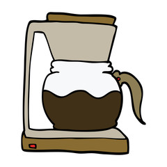 cartoon doodle coffee machine