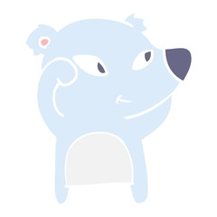 cute flat color style cartoon bear