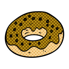 cartoon doodle chocolate coated donut