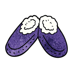 cartoon doodle purple slippers