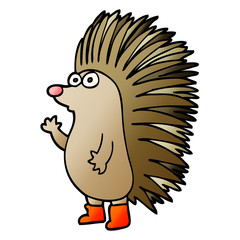 cartoon doodle spiky hedgehog