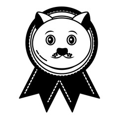 medal award with cat head prize