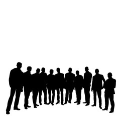 silhouette of a crowd of men