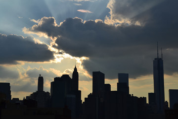 Fototapeta na wymiar New York City Skyline Sunset