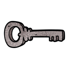 cartoon doodle metal key