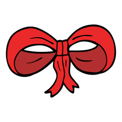 cartoon doodle tied bow