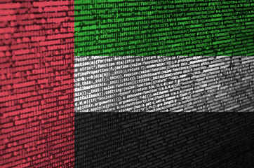 United Arab Emirates flag  is depicted on the screen with the program code. The concept of modern...