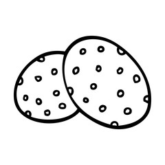 two big line drawing cartoon cookies