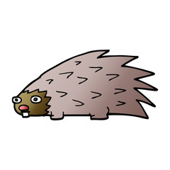 cartoon doodle spiky hedgehog