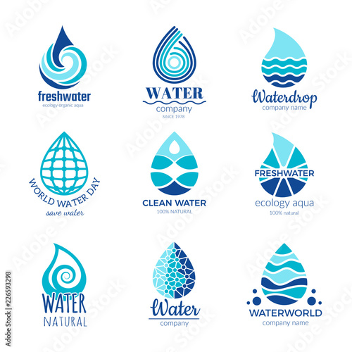 Water Logos Aqua Water Drops And Splashes Silhouette Health Rain Spa Vector Symbols Isolated With Place For Your Text Illustration Of Drop Logo Droplet Aqua Emblem Wall Mural Onyxprj Water Logos Aqua Water Drops And Splashes Silhouette Health Rain Spa Vector Symbols Isolated With Place For Your Text Illustration Of Drop Logo Droplet Aqua Emblem Wall Mural Onyxprj