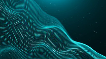 Data technology background. Abstract background. Connecting dots and lines on dark background. 3D rendering. 4k.