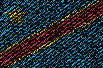 Democratic Republic of the Congo flag  is depicted on the screen with the program code. The concept...