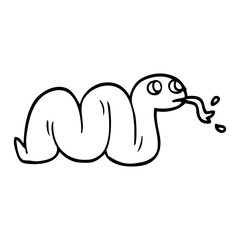 line drawing cartoon snake